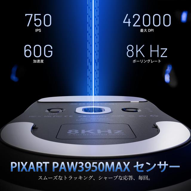 ATTACK SHARK X8ULTRA ワイヤレスゲーミングマウス - 55g超軽量設計 / Nordic 52840チップ搭載 / 42000DPI PAW3950MAXセンサー / 3モード_4