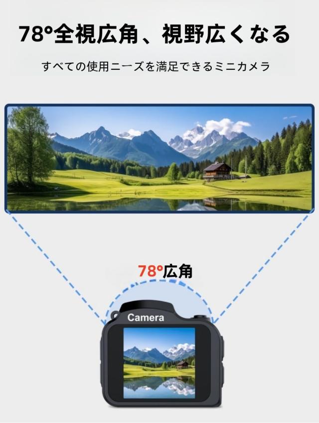 YULINJIA 超小型デジカメ 4K ミニサイズ デジタルカメラ ビデオ録画 6400万画素 64GBマイクロSDカード付き 30g 1600万COMSセンサー 1.54