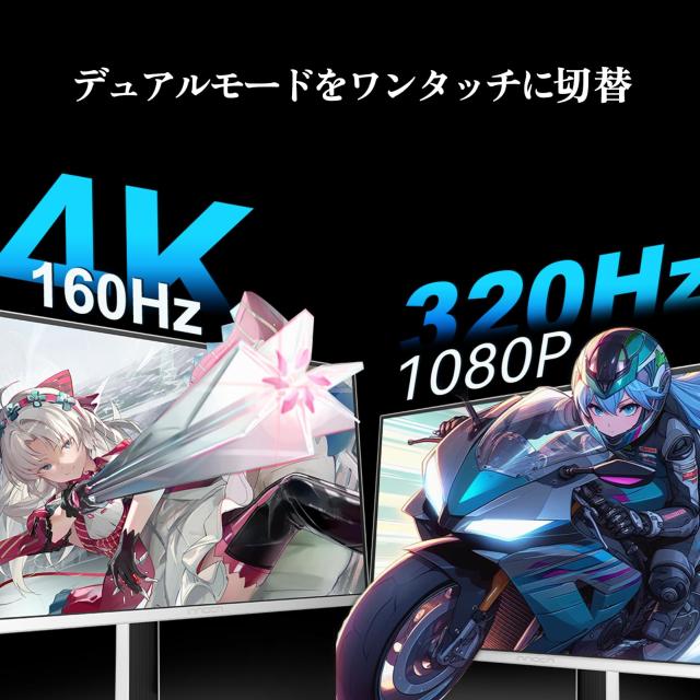 INNOCN QD-MiniLED 4k モニター 27インチ ゲーミングモニター 4K＠160Hz/フルHD＠320Hz切り替え デュアルモニター ホワイト 0.5ms MPCS_1