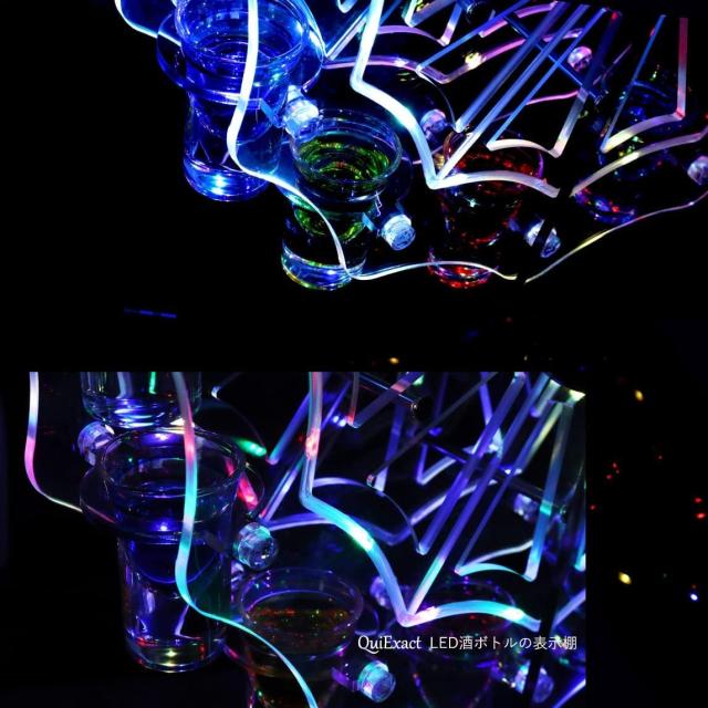 QuiExact テキーラ観覧車 グラス付き 12カップ 回転可能 LED酒