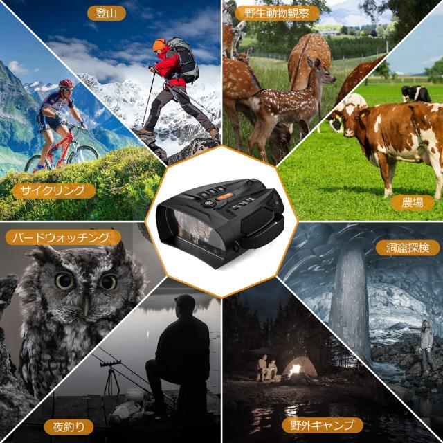 SKYBASIC 暗視スコープ -ナイトビジョンゴーグル 4K暗視双眼鏡 大人用 10倍ズーム 4インチHD画面 5000mAh大容量バッテリ PC接続をサポー