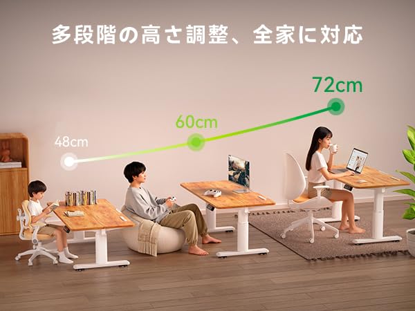 次世代｜電動昇降式デスク ローデスク 100×60cm 高さ(48-72cm) 電動