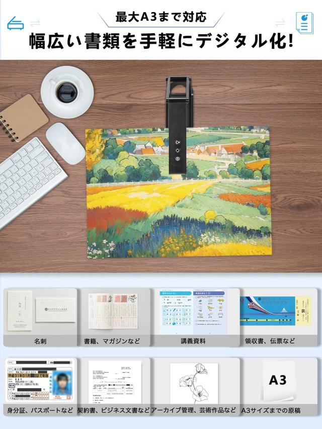 2025新登場】 ドキュメントスキャナー 折りたたみ 書画カメラ ブック