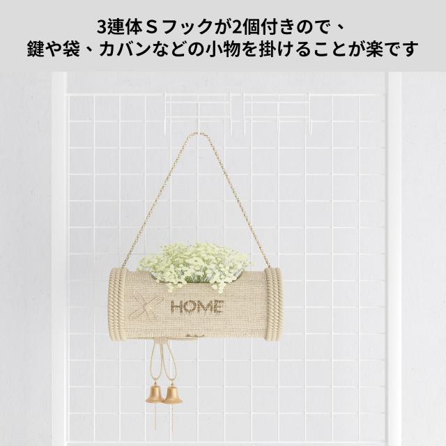 LunarLight 突っ張りメッシュパネル 突っ張り棒 突っ張りパーテーション (ワイヤーネットメッシュタイプ)幅60×奥行2.5×高さ165-290cm (_6