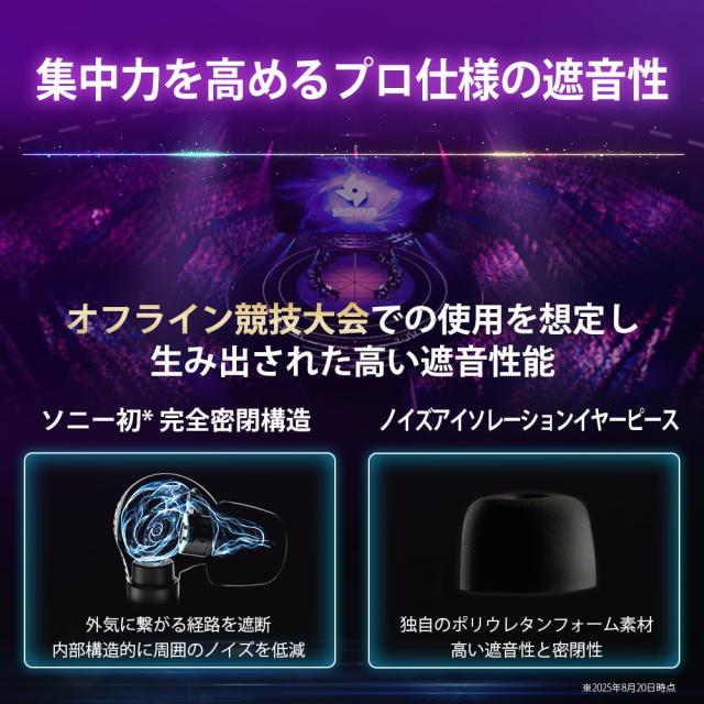 ソニー(SONY) ゲーミングイヤホン INZONE E9 ブラック: IER-G900 :Fnatic共同開発 密閉/ダイナミックインイヤー/有線 / 約1.8ｍ / FPSに_7