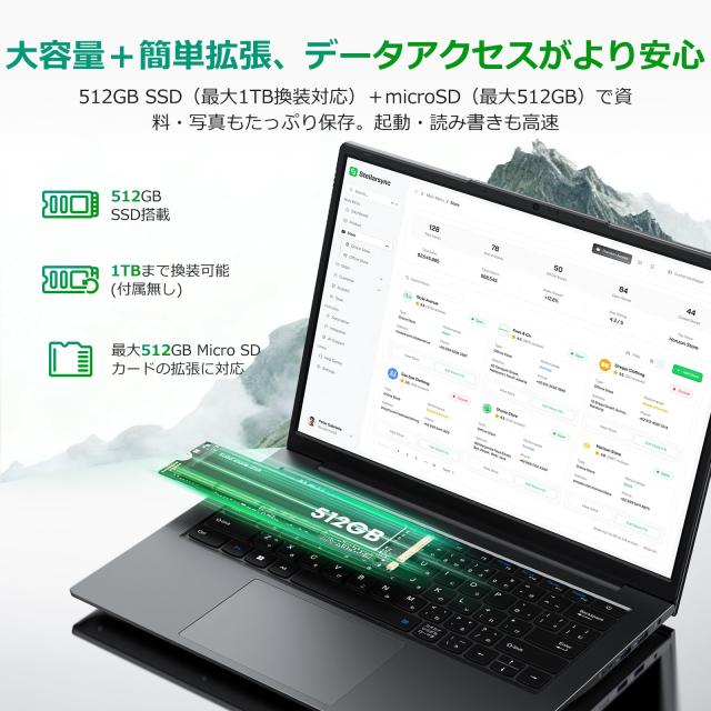 HYPERSTRIX ノートパソコン 14インチ QHD IPS液晶 Win11 Pro ノートPC