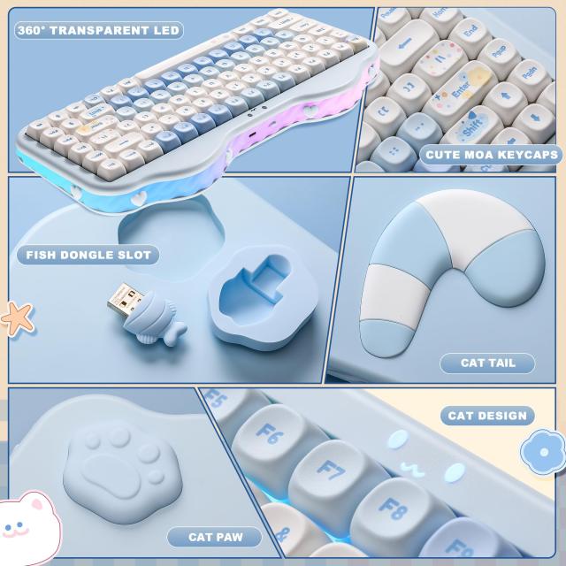 YUNZII C75 ワイヤレス メカニカルキーボード 75%レイアウト ホット