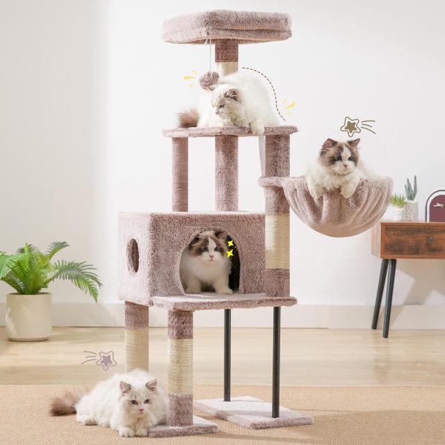 Heyblyキャットタワー 超スリム 高さ125cm 省スペース 猫タワー 高い