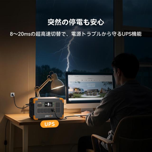 PECRON ポータブル電源 E1000LFP 1024Wh 1800W 大容量 AC定格1800W リン酸鉄 ポータブルバッテリー 45分で80％急速充電 アプリ連携 静音_8
