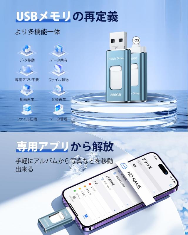 USBメモリー256GB【アプリ不要】4in1 phone対応usbメモリ高速USB 3.0 IOS/USB/Type-C/micro usb フラッシュメモリ type-c USB メモリーph_2