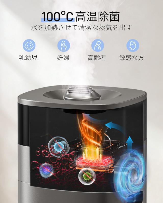 LACIDOLL 加湿器 大容量 スチーム式 ハイブリッド式 加熱式 加湿器 