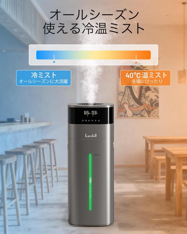 LACIDOLL 加湿器 大容量 スチーム式 ハイブリッド式 加熱式 加湿器 