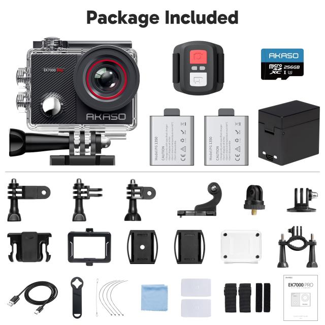 AKASO EK7000 Pro 4K アクションカメラ + 256GBメモリカード 2000万画素 タッチパネル式 Type-C外部マイク対応 手ブレ補正 WIFI搭載 広角_7