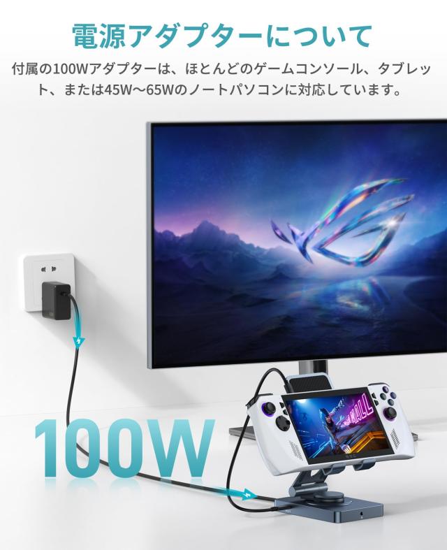 USB Cハブスタンド(11イン1)iPad/Pro、Steam Deck、ROG Ally、Samsung、ラップトップなど用。折り畳み可能で360度回転型ドッキングステー_2