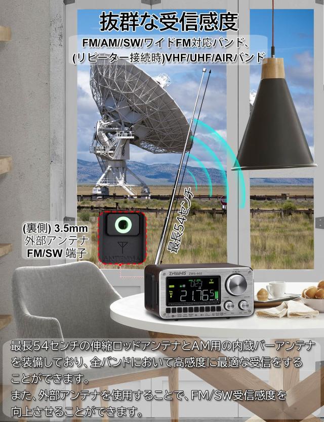 ZHIWHIS Bluetoothスピーカー ウッドケースラジオ 「専用ワイヤレス