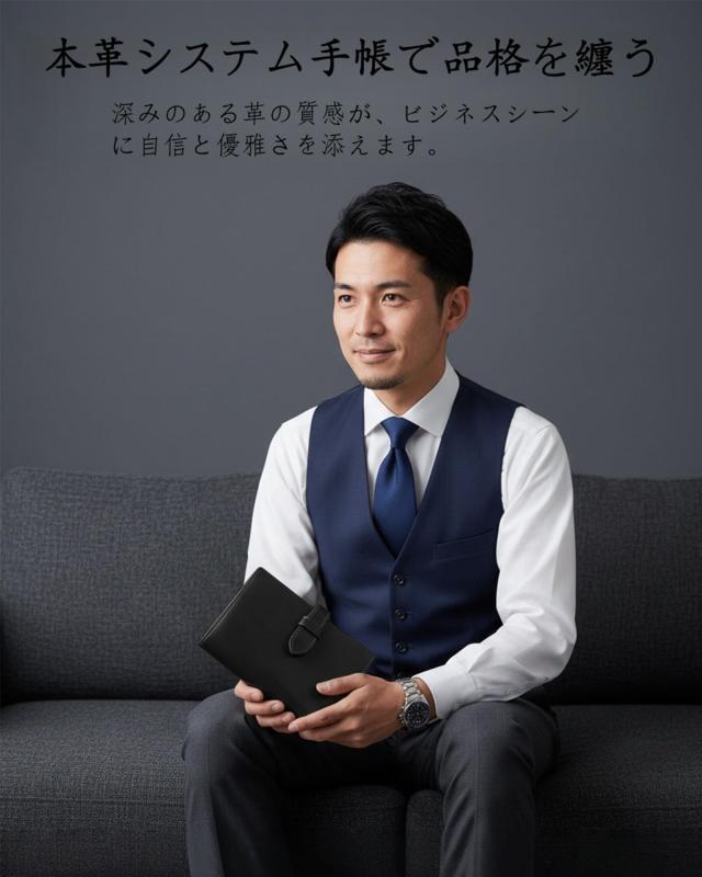 FENSPARK システム手帳 6穴リング ミニ6リフィル4種類120枚/コラージュ素材/ステッカー付き カード収納 スケジュール帳 手帳カバー メモ_6