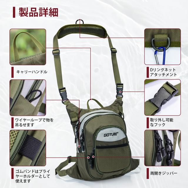 Goture テンカラロッドセット 渓流竿 3.6m アクセサリー12個 フライフィッシングチェストパック テンカラロッド テンカラ竿 釣り セット