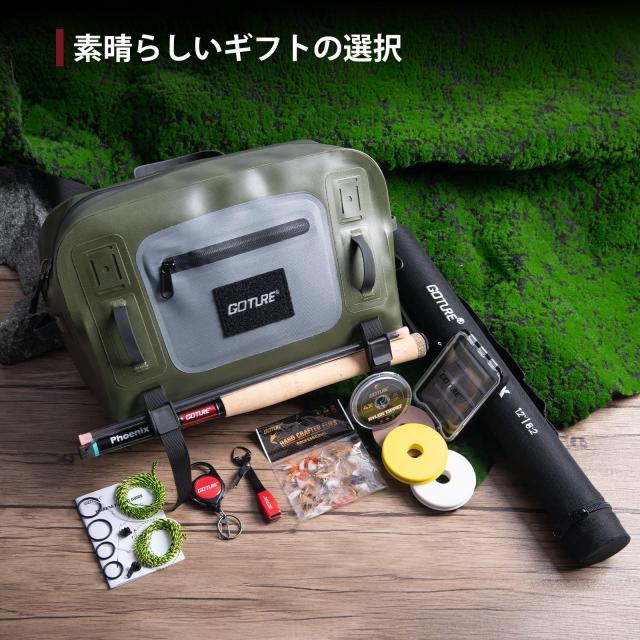 Goture テンカラロッドセット 渓流竿 3.6m アクセサリー12個 防水バッグ テンカラロッド テンカラ竿 釣り セット 軽量 炭素繊維【テンカ