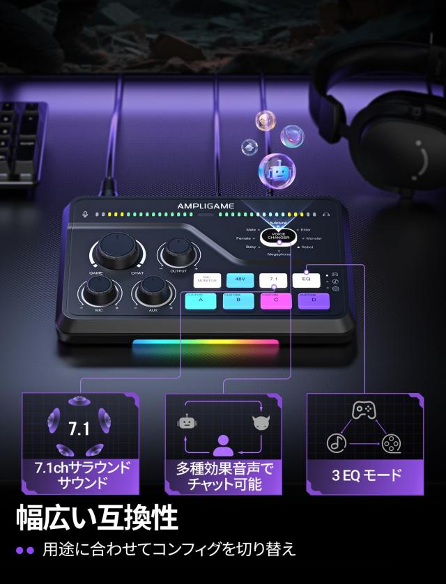 FIFINE 配信用オーディオミキサー オーディオインターフェース 音声