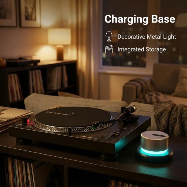 HumminGuru LUMI レコードウェイトスタビライザー＆ターンテーブルスピードテスター | 33/45/78RPMストロボディスク＆ライト | 300g LPア_3