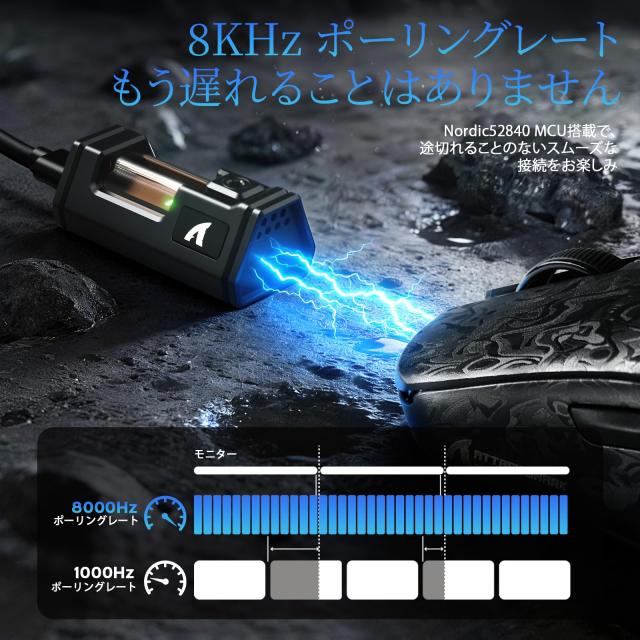 ATTACK SHARK R11Ultra 黒羽 ワイヤレスゲーミングマウス 超軽量49g