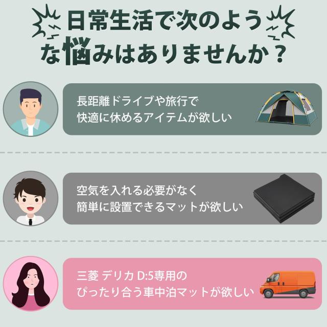 Virauto 三菱 デリカ D:5 CV系 車中泊 マット 折りたたみ式 CV1W CV2W CV4W CV5W 2019年2月〜 DELICA D5 D5-R 専用 車用 ベッドキット マ_2