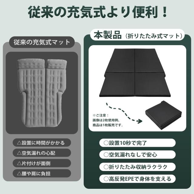 Virauto 三菱 デリカ D:5 CV系 車中泊 マット 折りたたみ式 CV1W CV2W CV4W CV5W 2019年2月〜 DELICA D5 D5-R 専用 車用 ベッドキット マ_4