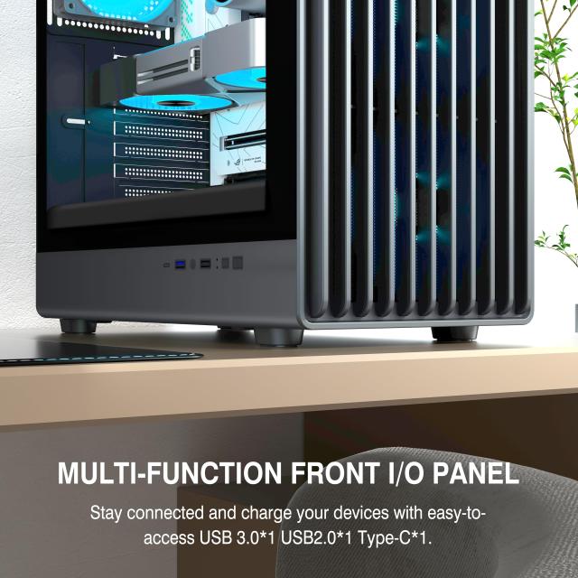 FOIFKIN K6 PCケース - プリインストールされた6つのPWM ARGBファン（3