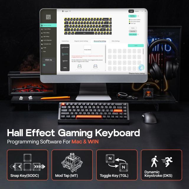 EPOMAKER HE68 Lite ホール効果マグネットゲーミングキーボード 8000Hzポーリングレート＆128Kスキャンレート 0.01mm調整可能なトリガー 0_2