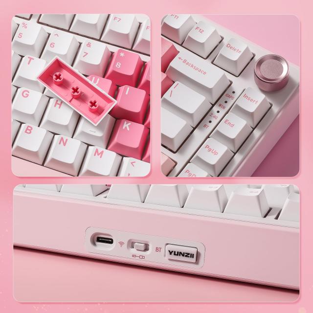 YUNZII B75 PRO 75% ガスケットゲーミングキーボード 無線メカニカル