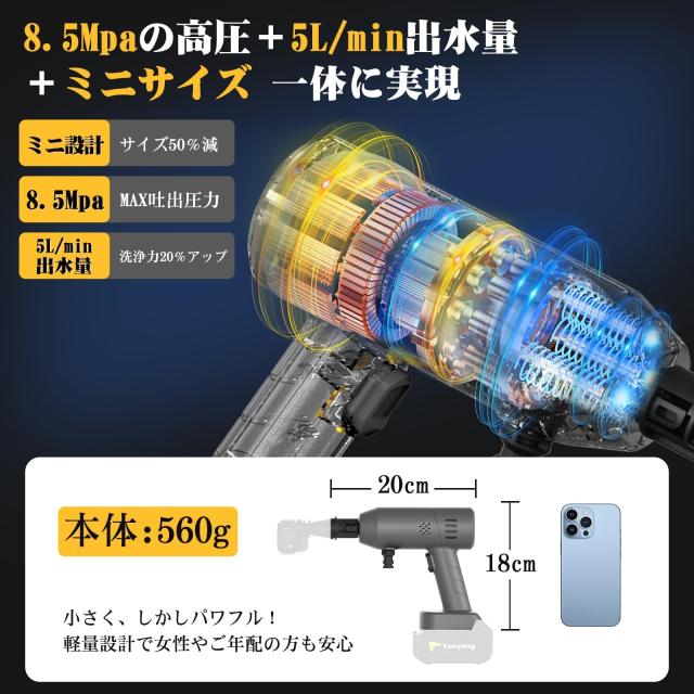 高圧洗浄機【8.5MPa強化版・超軽量560g・ぴかぴか洗浄店監修】ミニ高圧洗A Amazon | 高圧洗浄機【8.5MPa強化版・超軽量560g・ぴかぴか洗浄店監修
