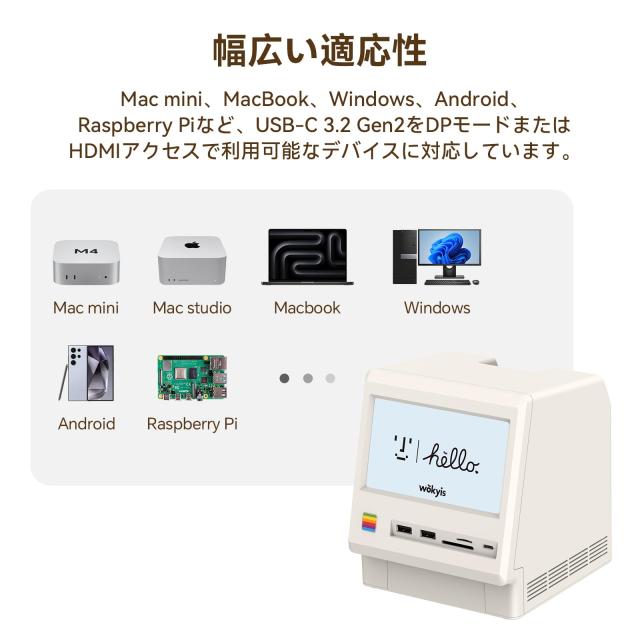 Wokyis M5 レトロデザインドックステーション（Mac mini M4対応）、5