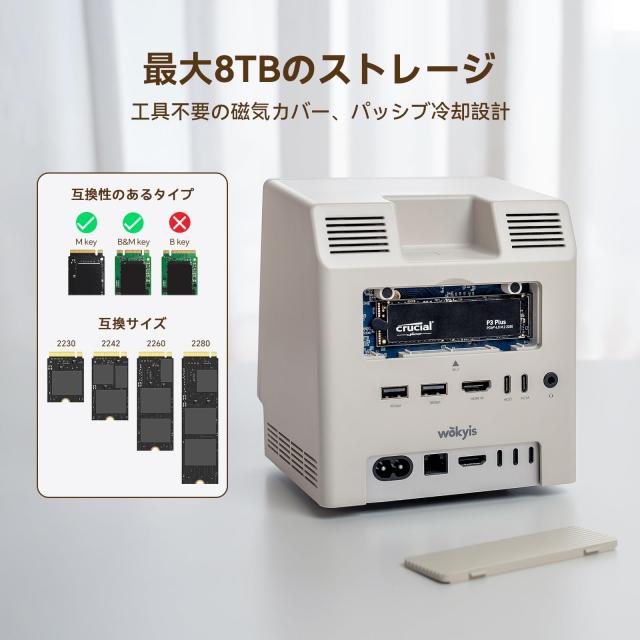Wokyis M5 レトロデザインドックステーション（Mac mini M4対応）、5