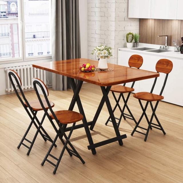 Bidesen ダイニングテーブル 折りたたみ 幅120cmx奥行60cmx高さ74cm 使用1/2/4/6人 組み立て不要 折りたたみダイニングテーブル 耐荷重50_1