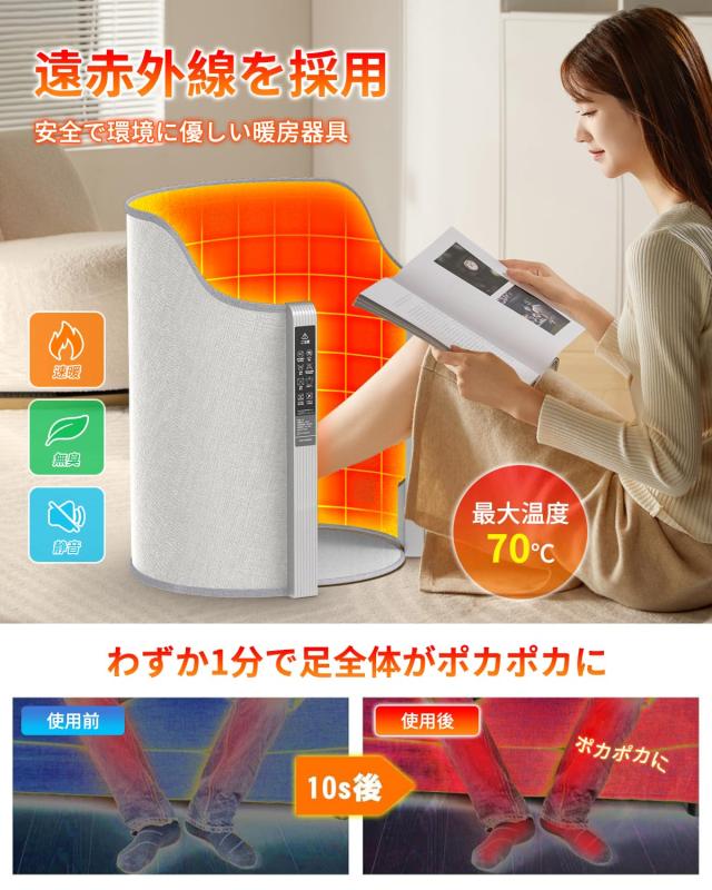 パネルヒーター 足元【540°全方位発熱＆2025新登場】デスクヒーター 筒