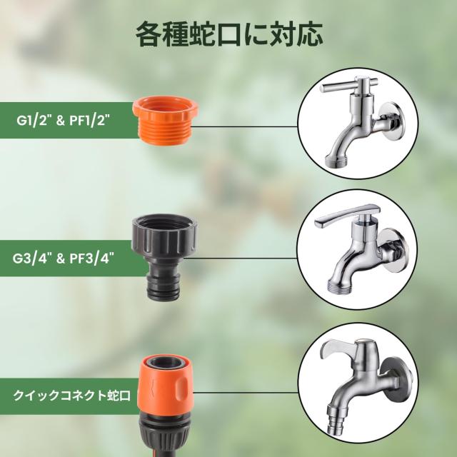 Giraffe Tools 自動巻き取り 散水ホースリール 25m耐荷重据置型設計 伸縮 ホース リール付き芝生・コンクリート対応 360°回転ベース7段