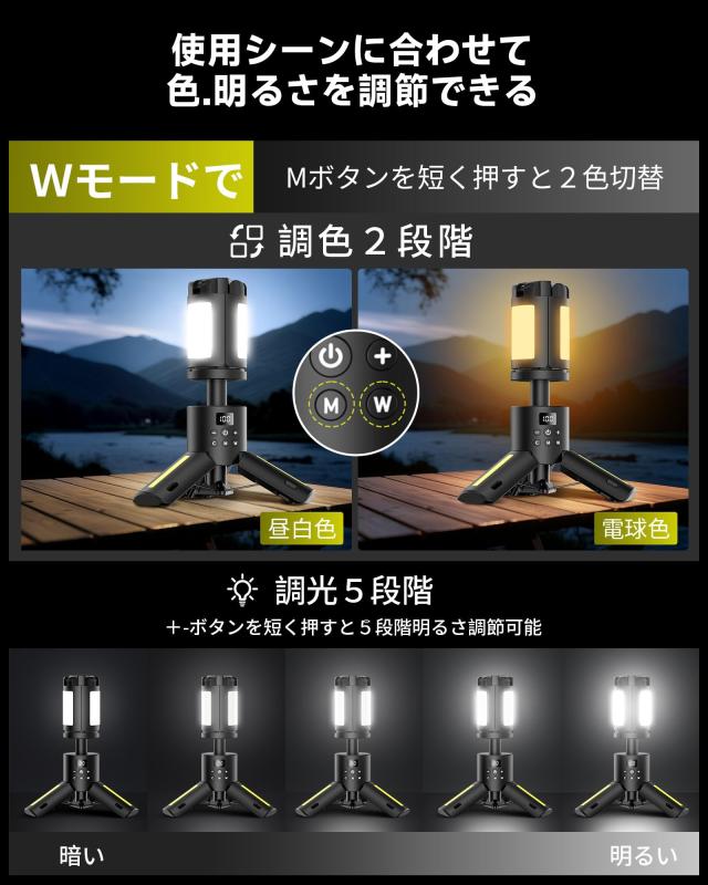 【Amazon 押さえるブランド名】LED提灯 キャンプランタン【2025新ひな型】超高明快さ 折りたたみ式 白熱電球色 昼白いこと2色/7色色変わりともし火付 赤青ラ
