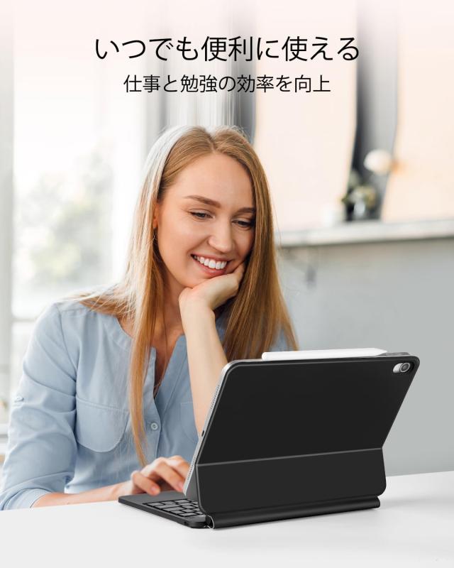TabletKeyerマジックキーボード JIS日本語配列 iPad A16 第10世代/第11世代 キーボード付きカバー,トラックパッド フローティングカンチ_2