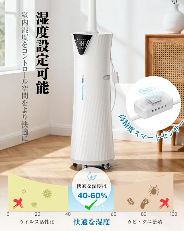 加湿器 大容量 17L 業務用 90°/180°自動首振【加熱ミスト