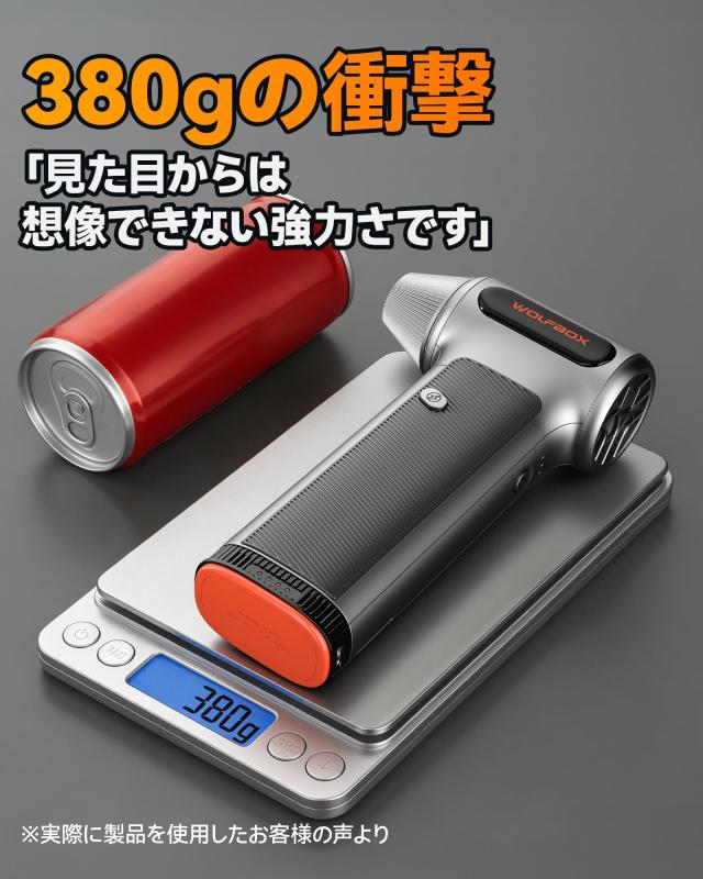 WOLFBOX エアダスター 電動 強力ブロワー 大出力 雪下ろし 最大風速88m/s以上 11万回転【2026最新・バッテリー交換可能】5000mAh大容量 1_5