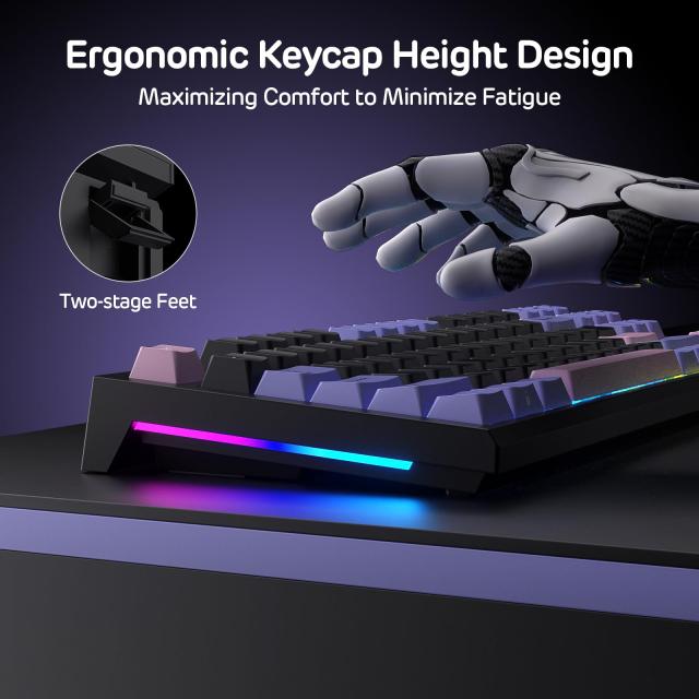 RK ROYAL KLUDGE C87 HE ラピッドトリガー ゲーミングキーボード、87キー TKL 有線 RGB メカニカルキーボード、ホール効果磁気スイッチキ_3