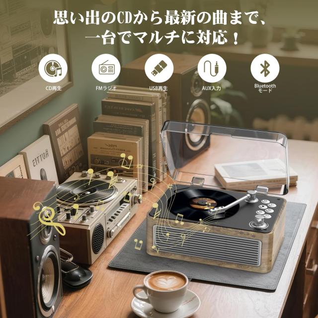 プレーヤー レトロBluetooth受信＆送信 HiFIスピーカー内蔵 充電可能 Gueray CDプレーヤー レトロ Bluetooth受信＆送信 HiFIスピーカー内蔵
