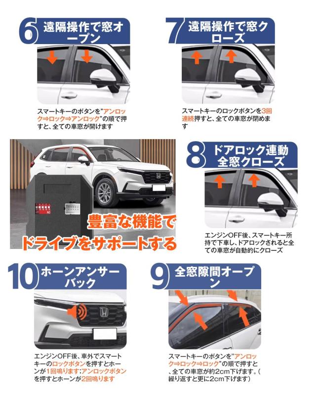 BGUCAR 多機能ドライブサポートシステム エンジン掛けたままロック 車速連動ドアロック オートパワーウィンドウ オートハザード アンサー_4