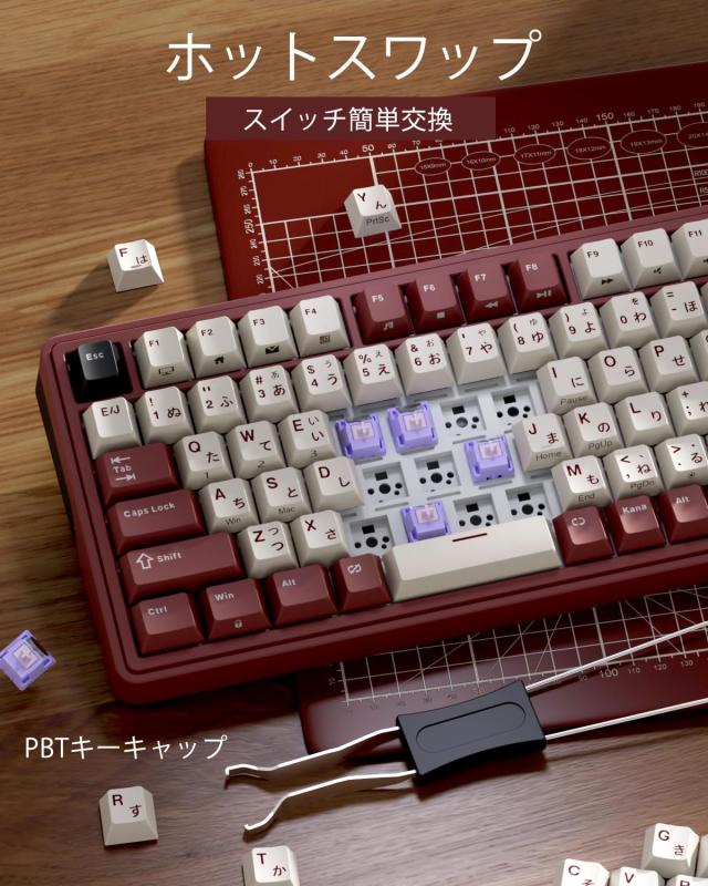 【Amazon.co.jp限定】RK ROYAL KLUDGE M100 メカニカルキーボード 日本語配列 無線 ゲーミングキーボード テンキー付き 96%コンパクト LC_6