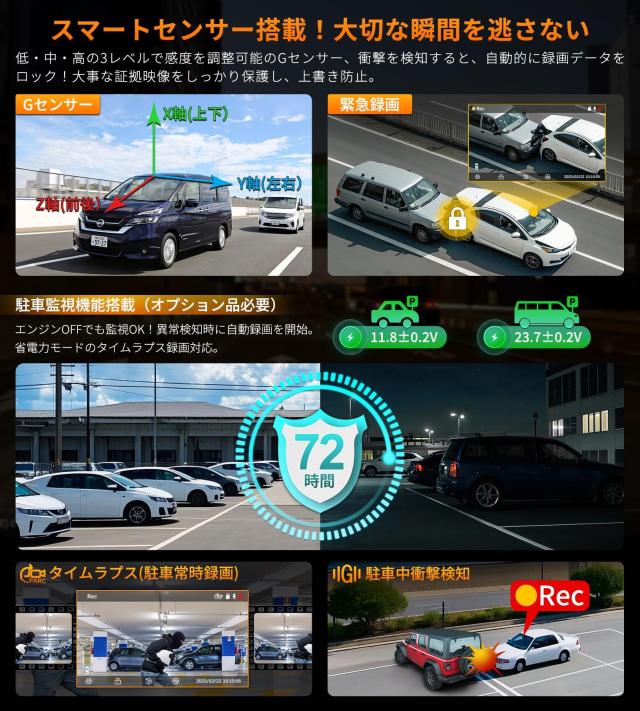 PORMIDOAUTO【業界最高峰 4K+2K 超高精細画質】ドライブレコーダー 前後カメラ【830万画素IMX678 ＆ 370万画素IMX335センサー搭載の小型ド_6