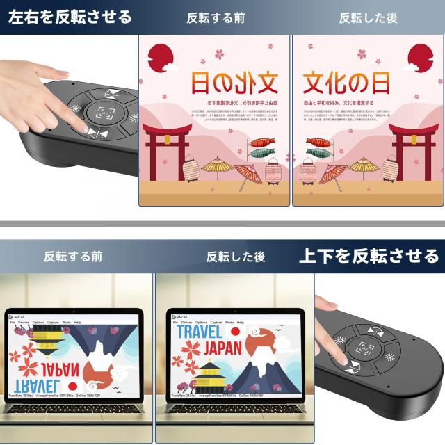 Gawervan USB書画カメラ／折りたたみポータブルWebカメラ：実物投影機能、内蔵マイク＆LEDライト搭載、オートフォーカス、画像反転機能対_6