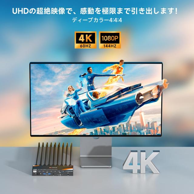 KCEVE 8入力1出力 KVMスイッチ、4K@60Hz USB3.0対応、ホットキー＆リモコン操作、キーボード マウス モニターを8PCで共有、ドライバー不要_5
