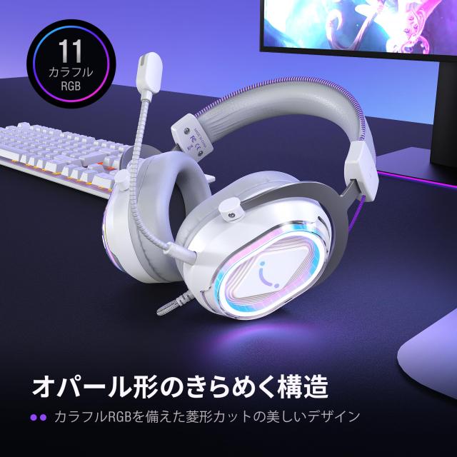 FIFINE ゲーミングヘッドセット USB 有線接続 Game/Chat音声バランス技術 7.1サラウンドサウンド PS5/PS4/PC/Mac対応 ゲーム ライブ配信_3