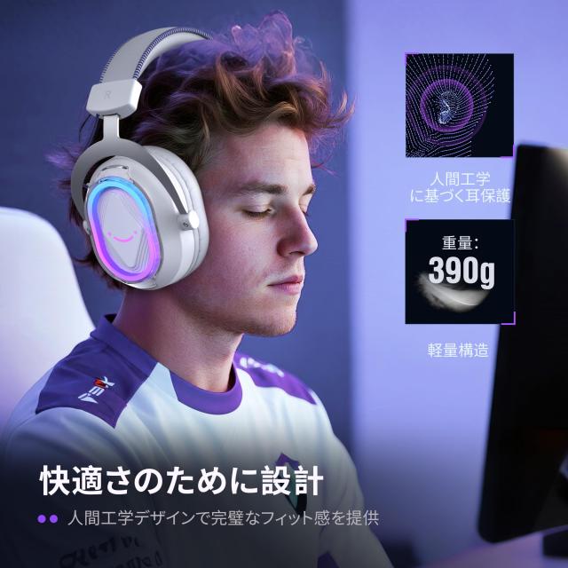 FIFINE ゲーミングヘッドセット USB 有線接続 Game/Chat音声バランス技術 7.1サラウンドサウンド PS5/PS4/PC/Mac対応 ゲーム ライブ配信_4