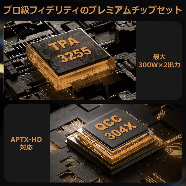 Ampapa 2チャンネル Bluetooth アンプ: HiFi 300W x2 ステレオアンプ